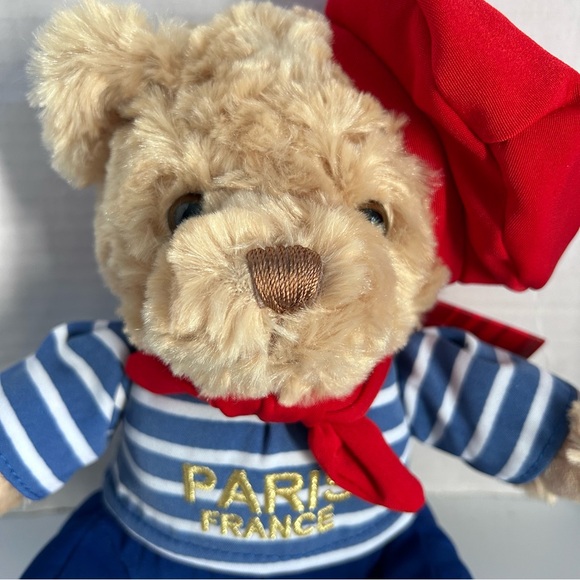 KEEL Toys Paris France Stuffed Plush Teddy Bear Beret French Sailor 8" - Picture 2 of 10